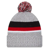 Men's New Era Heather Gray Atlanta Falcons Cuffed Knit Hat with Pom