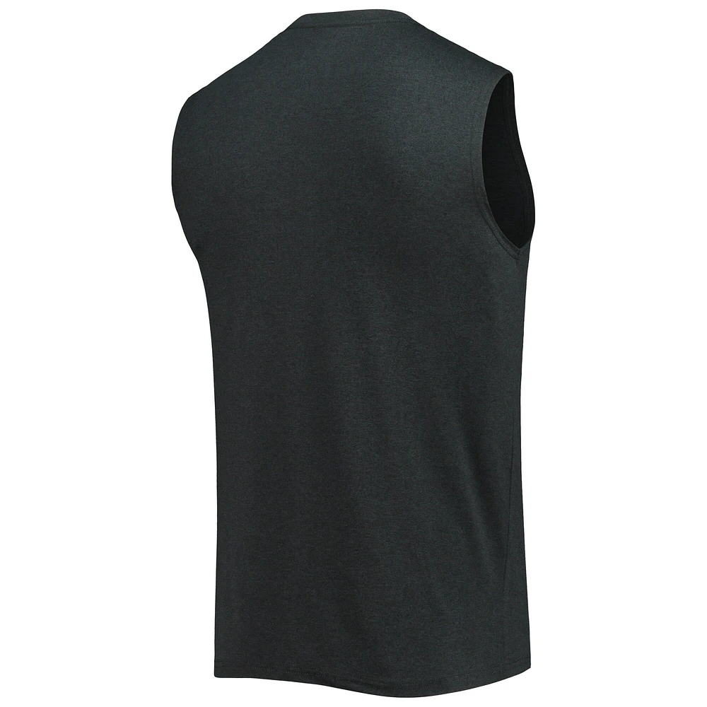 Men's New Era Heathered Black Atlanta Falcons Brushed Sleeveless Tank Top