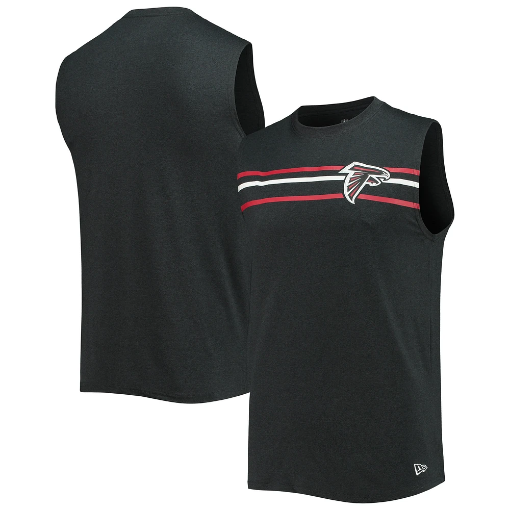 Men's New Era Heathered Black Atlanta Falcons Brushed Sleeveless Tank Top
