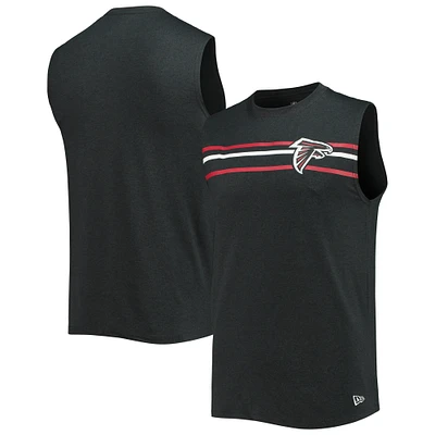 Men's New Era Heathered Black Atlanta Falcons Brushed Sleeveless Tank Top