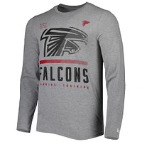 Men's New Era Heathered Gray Atlanta Falcons Combine Authentic Red Zone Long Sleeve T-Shirt