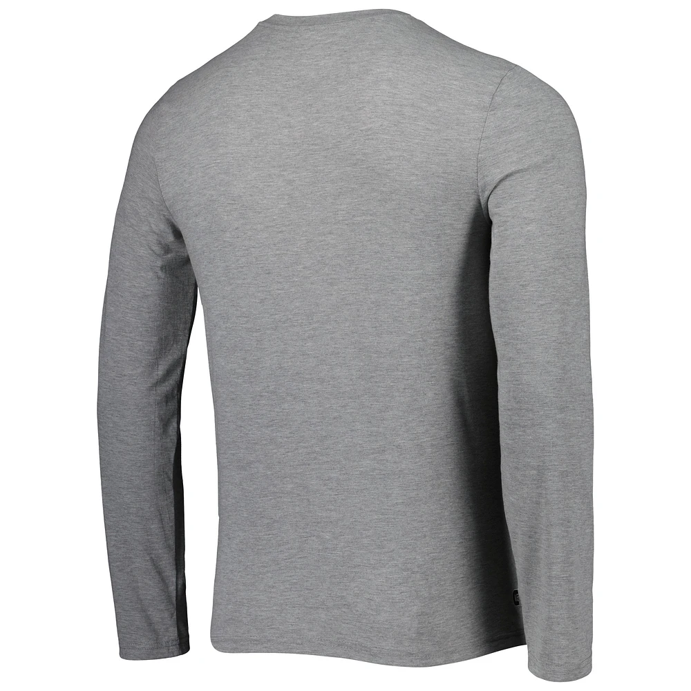 Men's New Era Heathered Gray Atlanta Falcons Combine Authentic Red Zone Long Sleeve T-Shirt