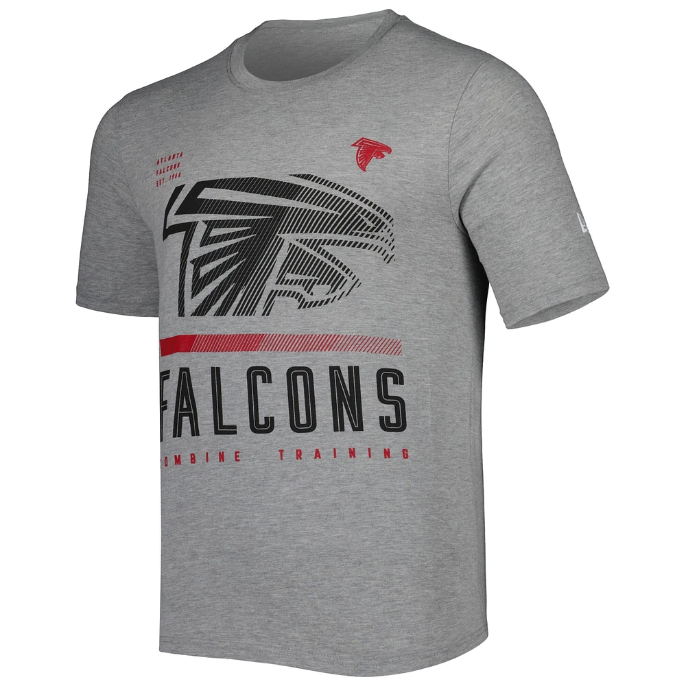 Men's New Era Heathered Gray Atlanta Falcons Combine Authentic Red Zone T-Shirt
