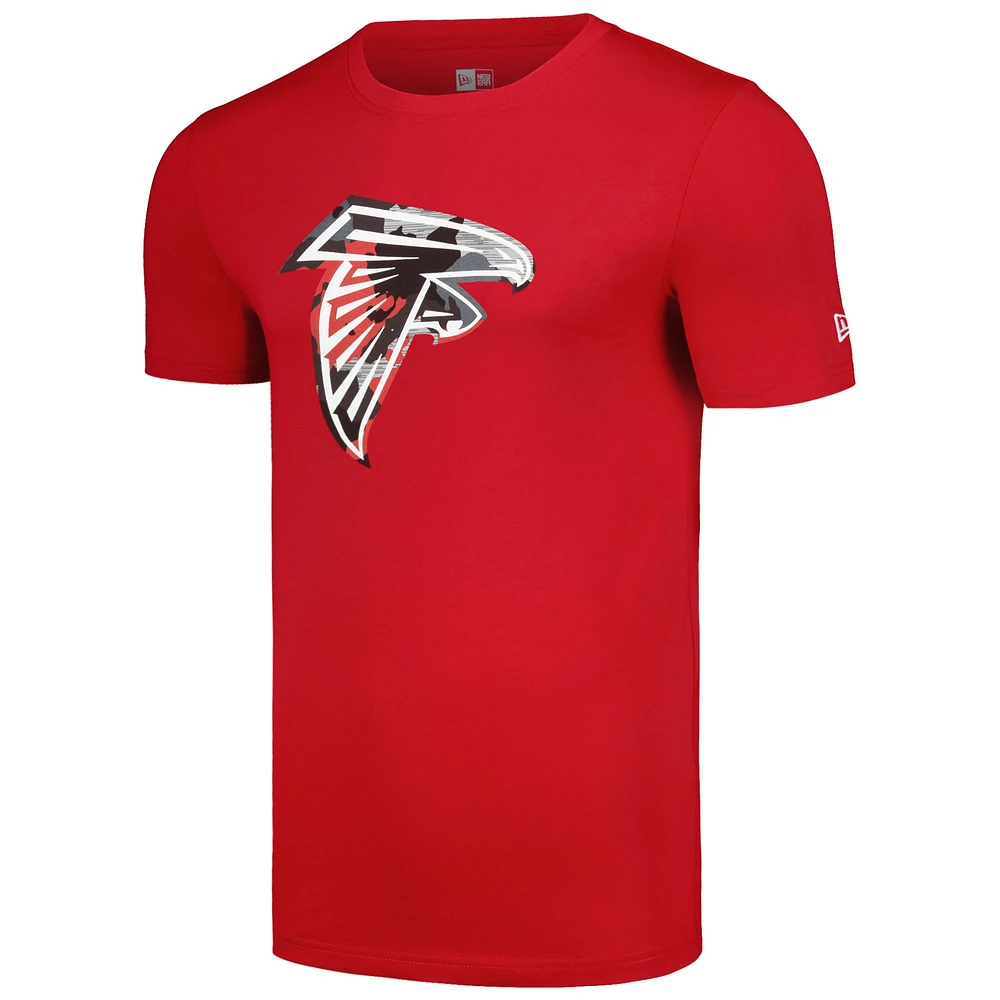 Men's New Era Red Atlanta Falcons Camo Logo T-Shirt