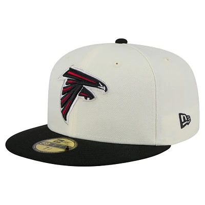 Casquette ajustée New Era 59FIFTY pour homme, blanche et noire, des Falcons d'Atlanta
