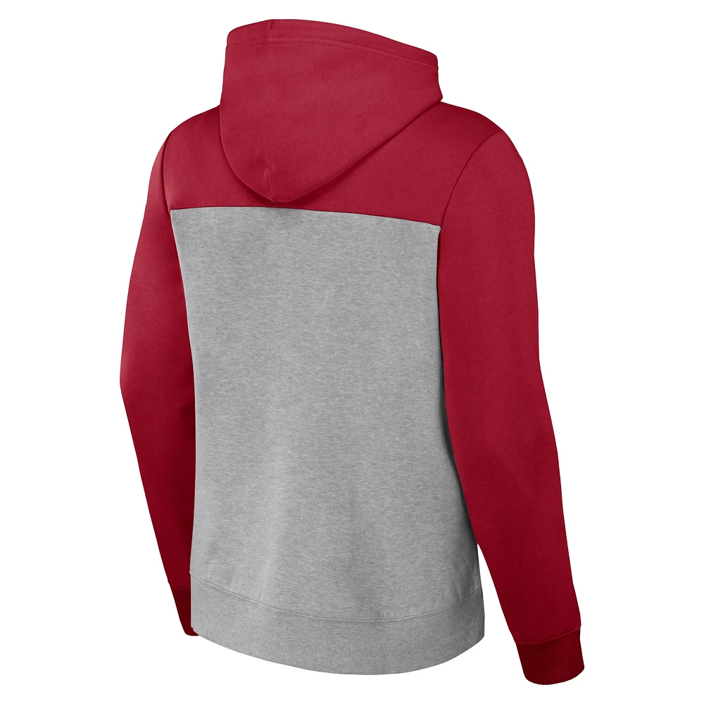 Men's NFL x Darius Rucker Collection by Fanatics Heather Gray Atlanta Falcons Color Blocked Pullover Hoodie