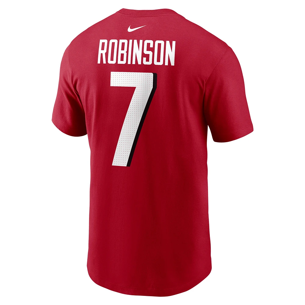 Men's Nike Bijan Robinson Red Atlanta Falcons Player Name & Number T-Shirt