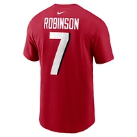 Men's Nike Bijan Robinson Red Atlanta Falcons Player Name & Number T-Shirt