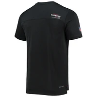 Men's Nike Black Atlanta Falcons Sideline Coach Chevron Lock Up Logo V-Neck Performance T-Shirt