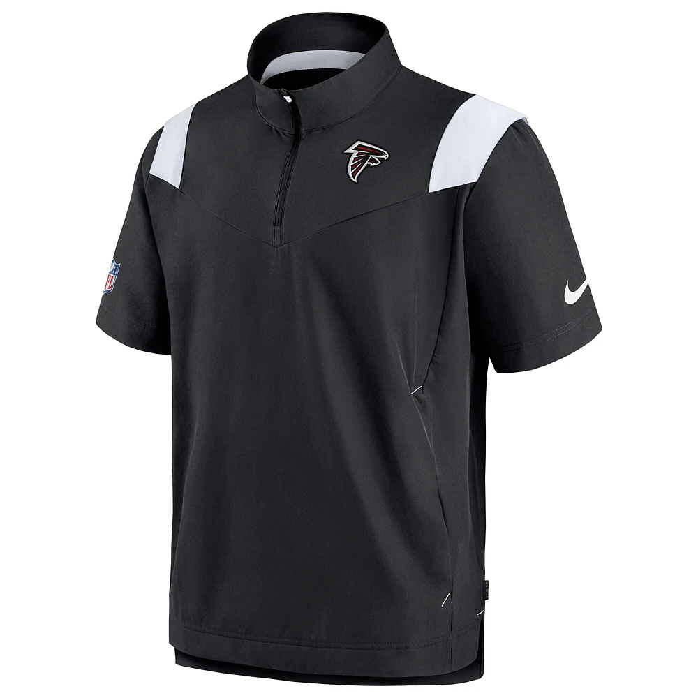 Men's Nike Black Atlanta Falcons Sideline Coaches Chevron Lockup Pullover Top