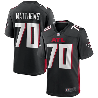 Maillot de match Nike Jake Matthews des Atlanta Falcons pour homme, noir