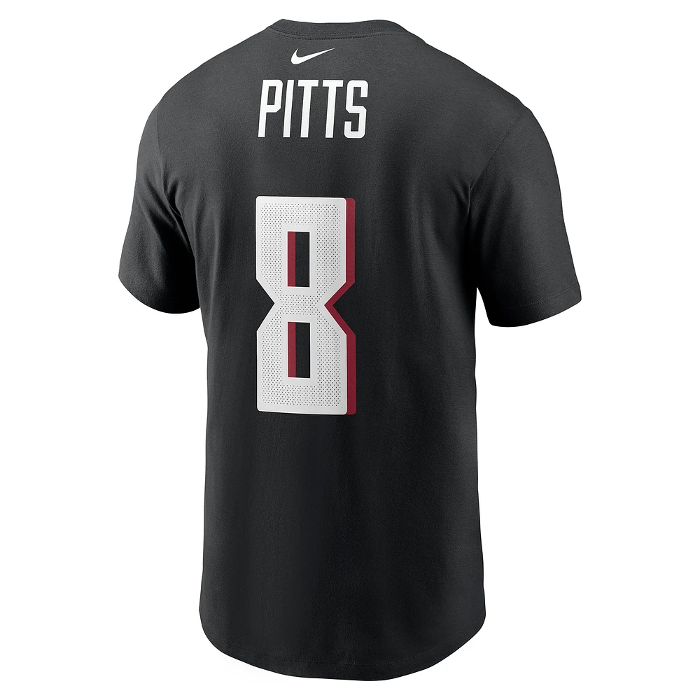 Men's Nike Kyle Pitts Black Atlanta Falcons Player Name & Number T-Shirt