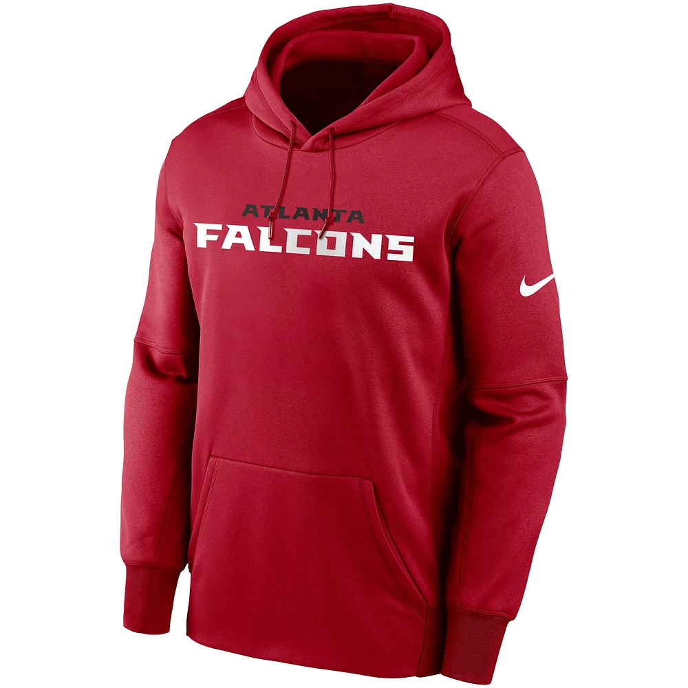 Men's Nike Red Atlanta Falcons Fan Gear Wordmark Performance Pullover Hoodie