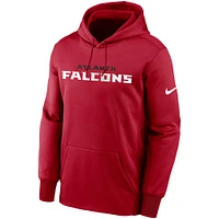 Men's Nike Red Atlanta Falcons Fan Gear Wordmark Performance Pullover Hoodie