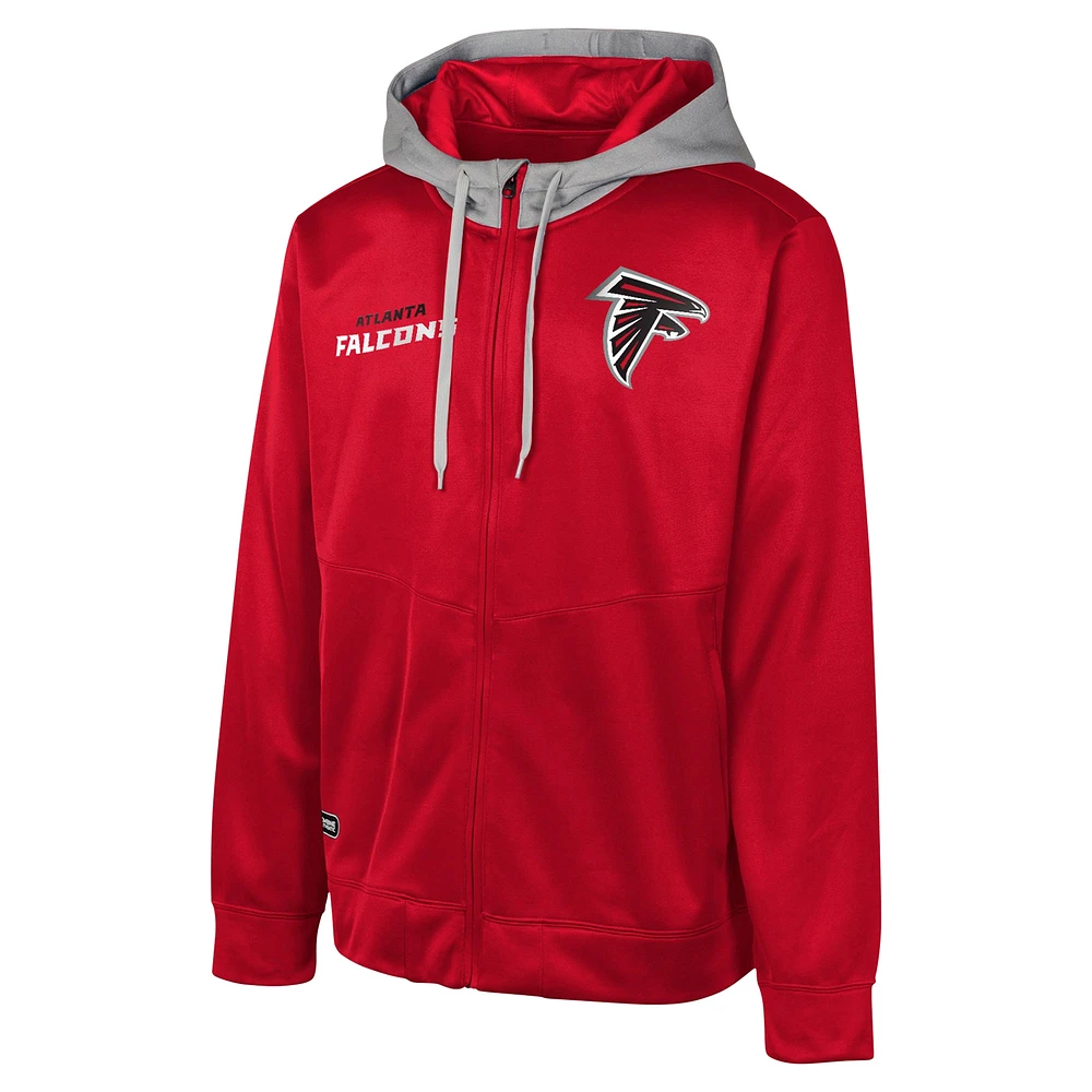 Men's Red Atlanta Falcons Replay Fashion Graphic Full-Zip Hoodie Jacket