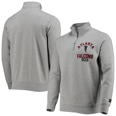 Veste pour homme Starter grise Atlanta Falcons Throwback Heisman à quart de zip