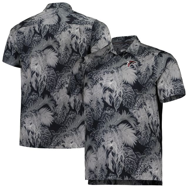 Chemise boutonnée pour homme Tommy Bahama Black Atlanta Falcons Big & Tall Coast Luminescent Fronds Camp IslandZone