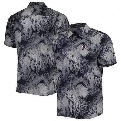 Chemise boutonnée Tommy Bahama pour homme noire Atlanta Falcons Coast luminescent Fronds Camp IslandZone
