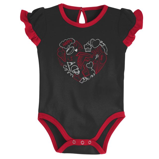 Ensemble de body deux pièces Too Much Love Atlanta Falcons rouge/noir pour nouveau-né et nourrisson