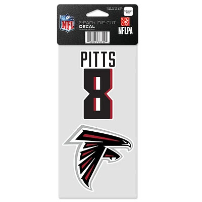 WinCraft Kyle Pitts Atlanta Falcons Perfect Cut Lot de 2 joueurs – Lot de décalcomanies
