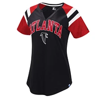 Women's Starter  Black Atlanta Falcons Game On Notch Neck Raglan T-Shirt