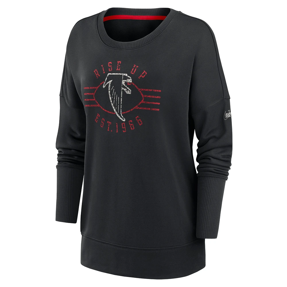 Women's Nike Black Atlanta Falcons Rewind Playback Icon Performance Pullover Sweatshirt