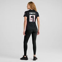 Maillot de match Nike Matt Hennessy noir pour femme des Atlanta Falcons