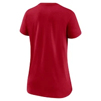 Women's Nike Red Atlanta Falcons Slant Logo Tri-Blend V-Neck T-Shirt