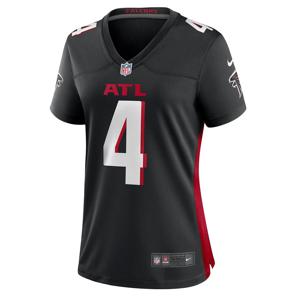 Maillot de joueur des Falcons d'Atlanta Nike Taylor Heinicke pour femme, noir