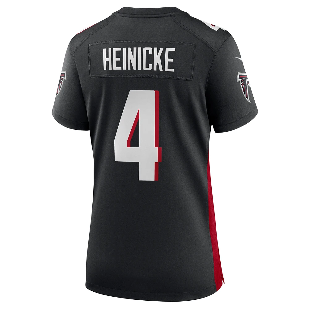 Maillot de joueur des Falcons d'Atlanta Nike Taylor Heinicke pour femme, noir