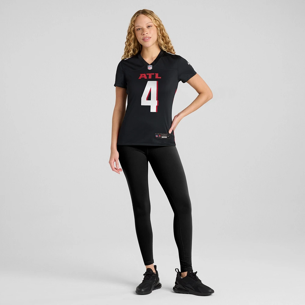 Maillot de joueur des Falcons d'Atlanta Nike Taylor Heinicke pour femme, noir