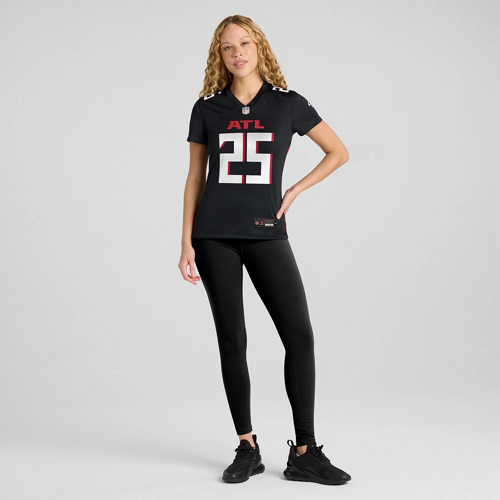 Maillot de jeu joueur Nike Tyler Allgeier des Atlanta Falcons noir pour femme