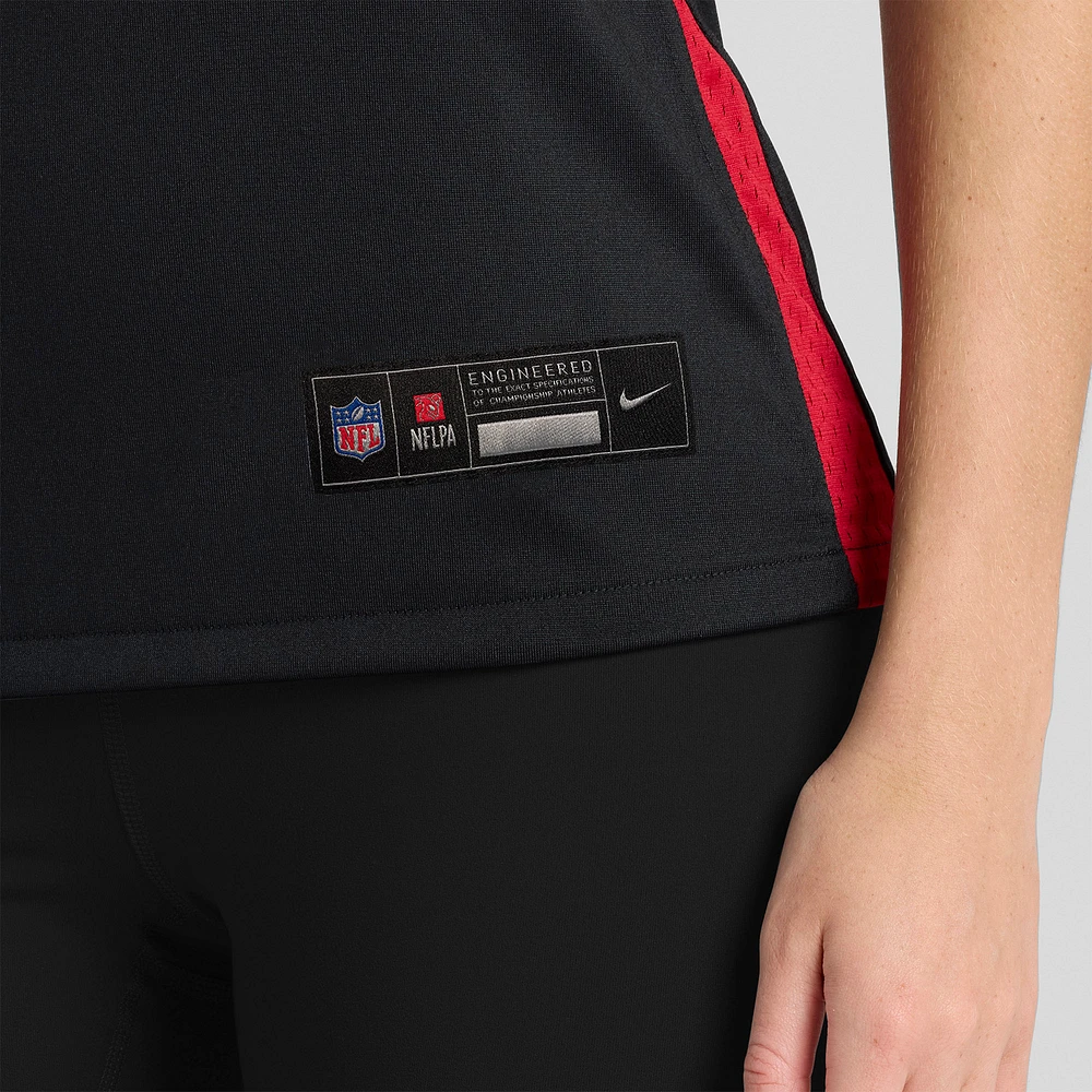 Maillot de jeu joueur Nike Tyler Allgeier des Atlanta Falcons noir pour femme