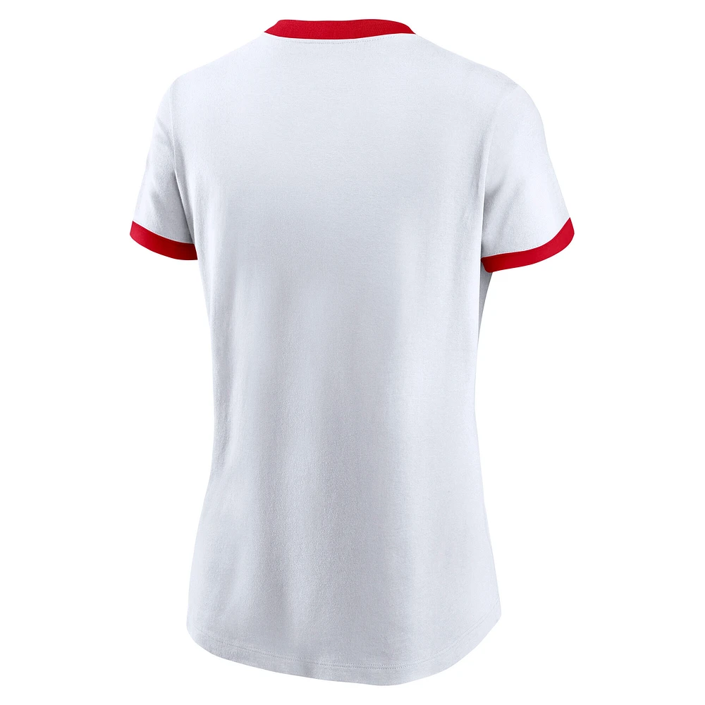 Women's Nike White Atlanta Falcons Rewind Ringer Tri-Blend T-Shirt