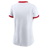 Women's Nike White Atlanta Falcons Rewind Ringer Tri-Blend T-Shirt