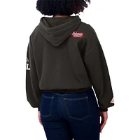 Women's WEAR by Erin Andrews Black Atlanta Falcons Patch Quarter-Zip Pullover Hoodie