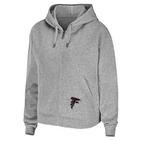 Women's WEAR by Erin Andrews Heathered Gray Atlanta Falcons Team Full-Zip Hoodie