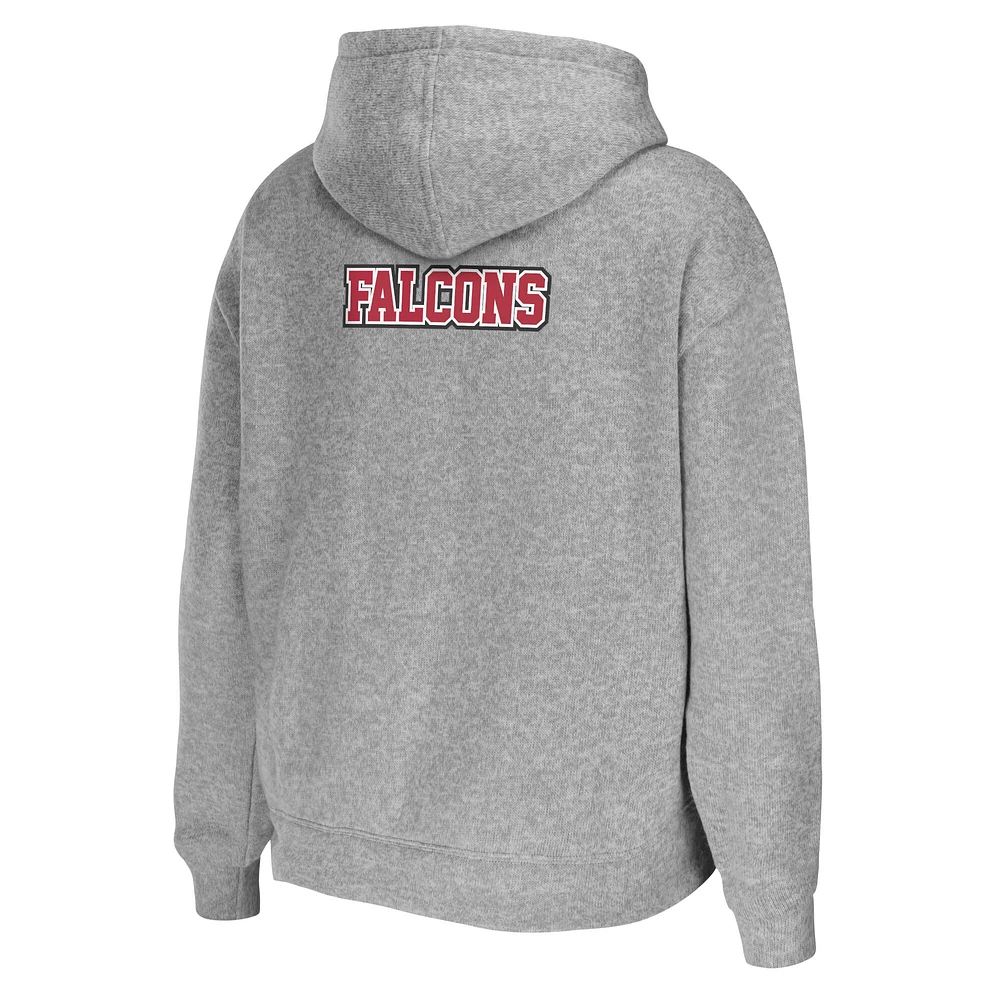 Women's WEAR by Erin Andrews Heathered Gray Atlanta Falcons Team Full-Zip Hoodie