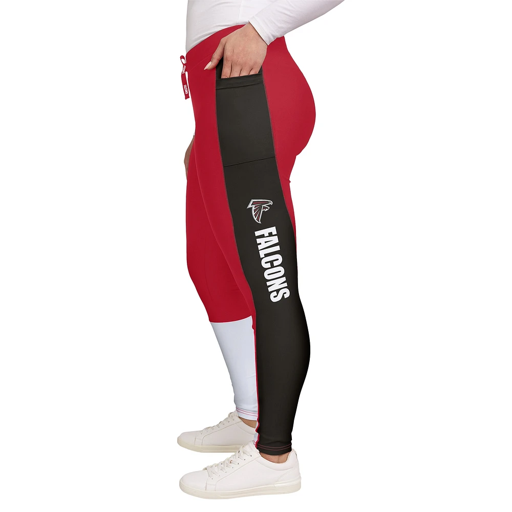 Women's WEAR by Erin Andrews Red/Black Atlanta Falcons Color-Block Leggings