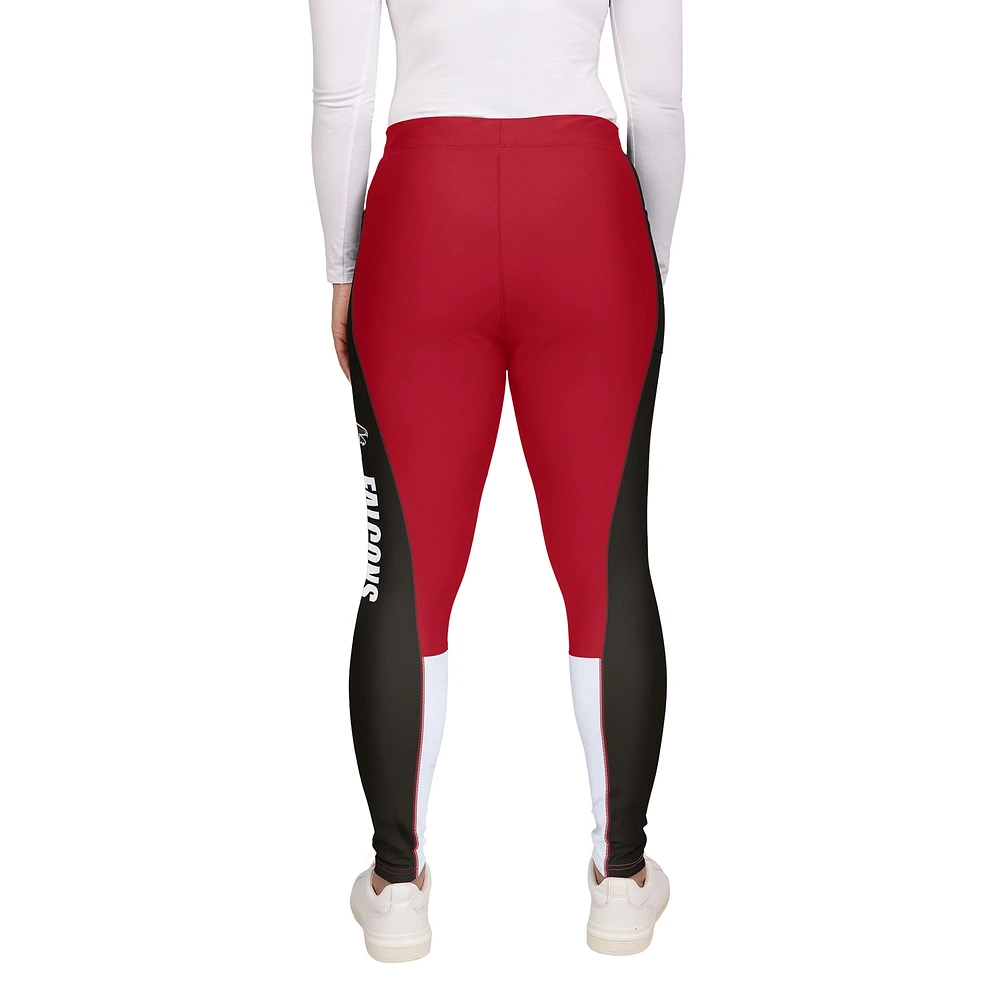 Women's WEAR by Erin Andrews Red/Black Atlanta Falcons Color-Block Leggings