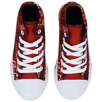 Youth FOCO Red Atlanta Falcons Repeat Wordmark High Top Canvas Allover Sneakers