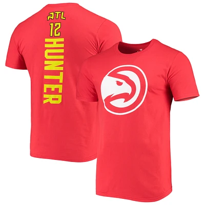 T-shirt rouge avec logo et nom du meneur de jeu Fanatics De'Andre Hunter pour hommes des Hawks d'Atlanta