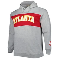 Men's Fanatics Heather Gray Atlanta Hawks Big & Tall Wordmark Pullover Hoodie