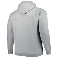 Men's Fanatics Heather Gray Atlanta Hawks Big & Tall Wordmark Pullover Hoodie