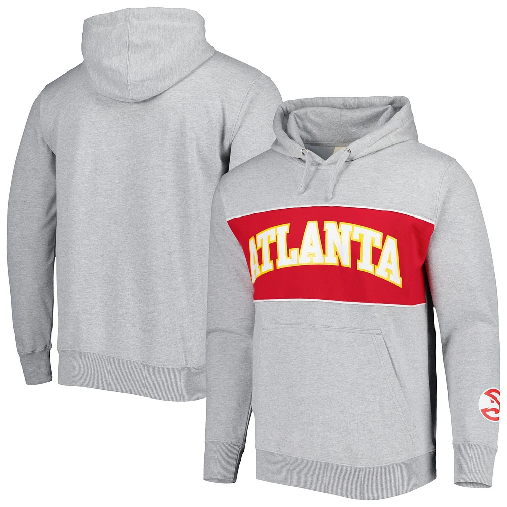 Men's Fanatics Heather Gray Atlanta Hawks Wordmark French Terry Pullover Hoodie
