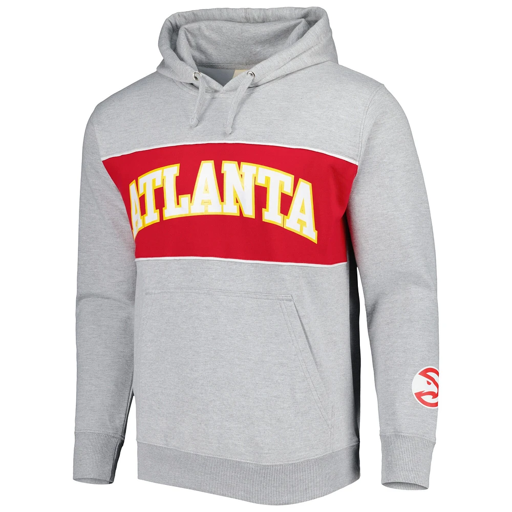Men's Fanatics Heather Gray Atlanta Hawks Wordmark French Terry Pullover Hoodie