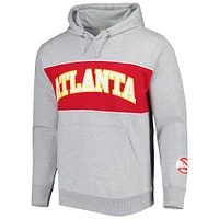 Men's Fanatics Heather Gray Atlanta Hawks Wordmark French Terry Pullover Hoodie
