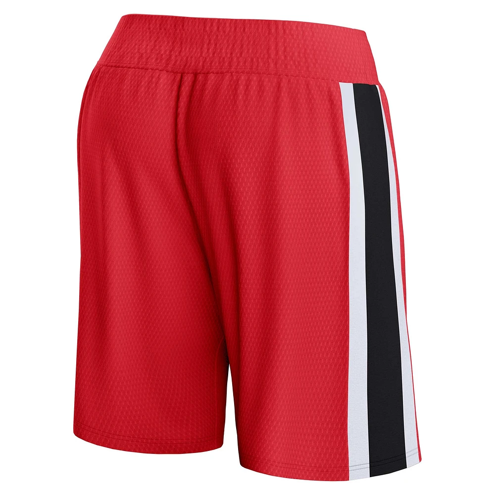 Short en maille emblématique d'arbitre des Atlanta Hawks Fanatics rouge pour hommes
