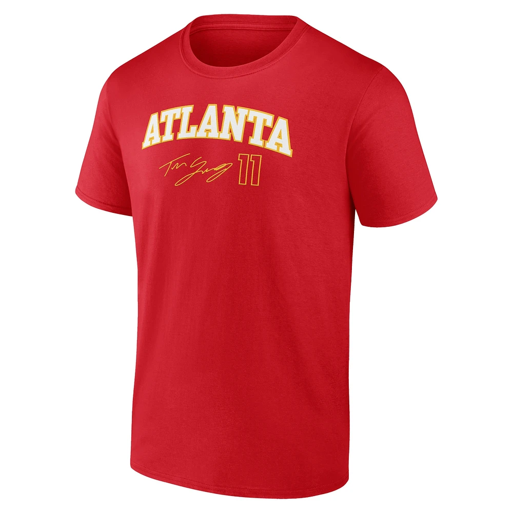 Men's Fanatics Trae Young Red Atlanta Hawks Name & Number T-Shirt
