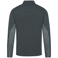 Men's Levelwear Heather Black Atlanta Hawks Waffle Insignia 2.0 Quarter-Zip Top